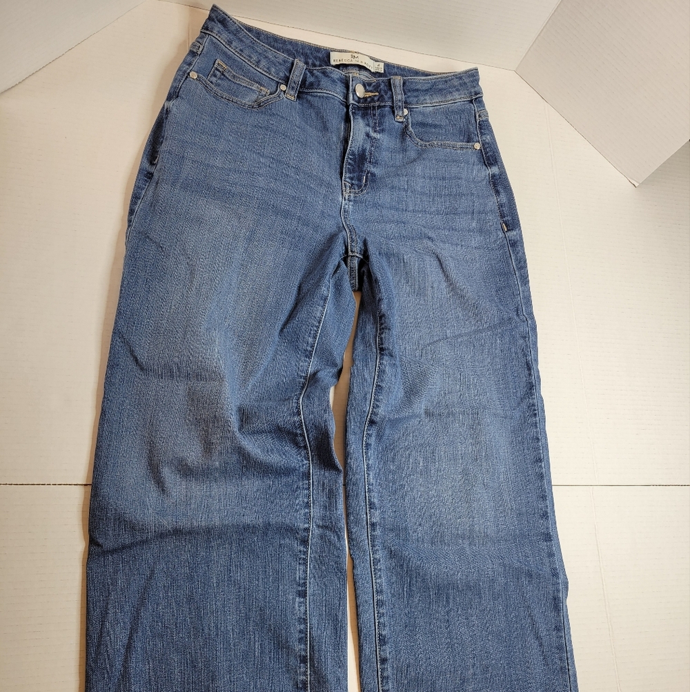 Rebecca Minkoff Blue Denim Women's Jeans Zip Button 5-Pocket Solid Cotton Blend